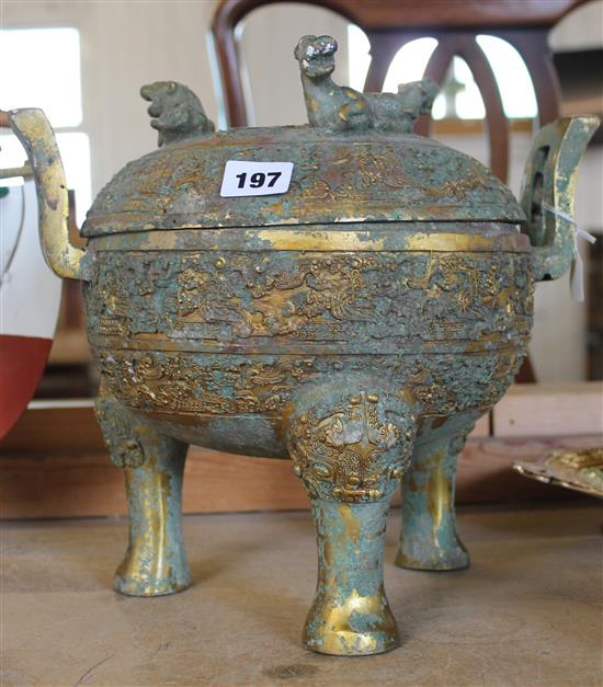 Large bronze censer